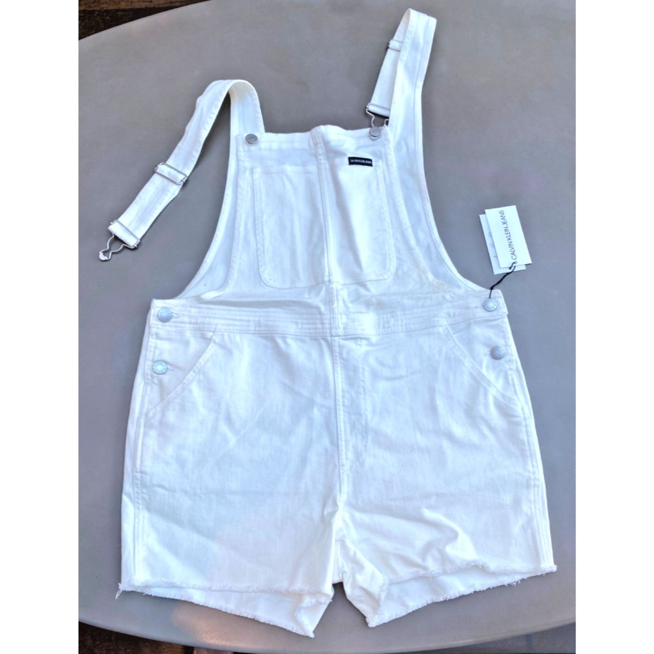 Easter Sale Calvin Klein Overall Short White CutOff  Size 28 New Small